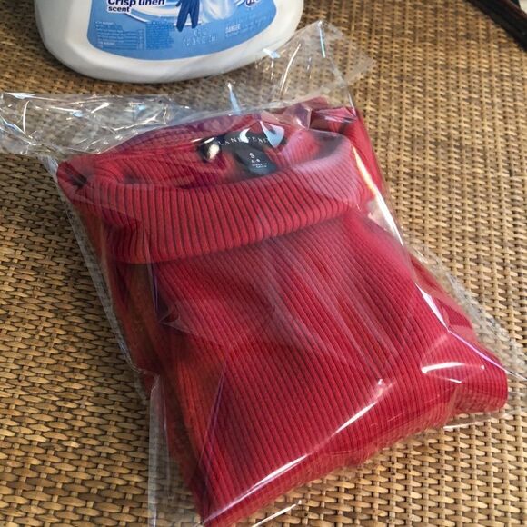 Lands’ End Cotton Blend Turtle🐢neck Elastane for Stretch. Deep Red Small is 6-8 - Picture 16 of 17